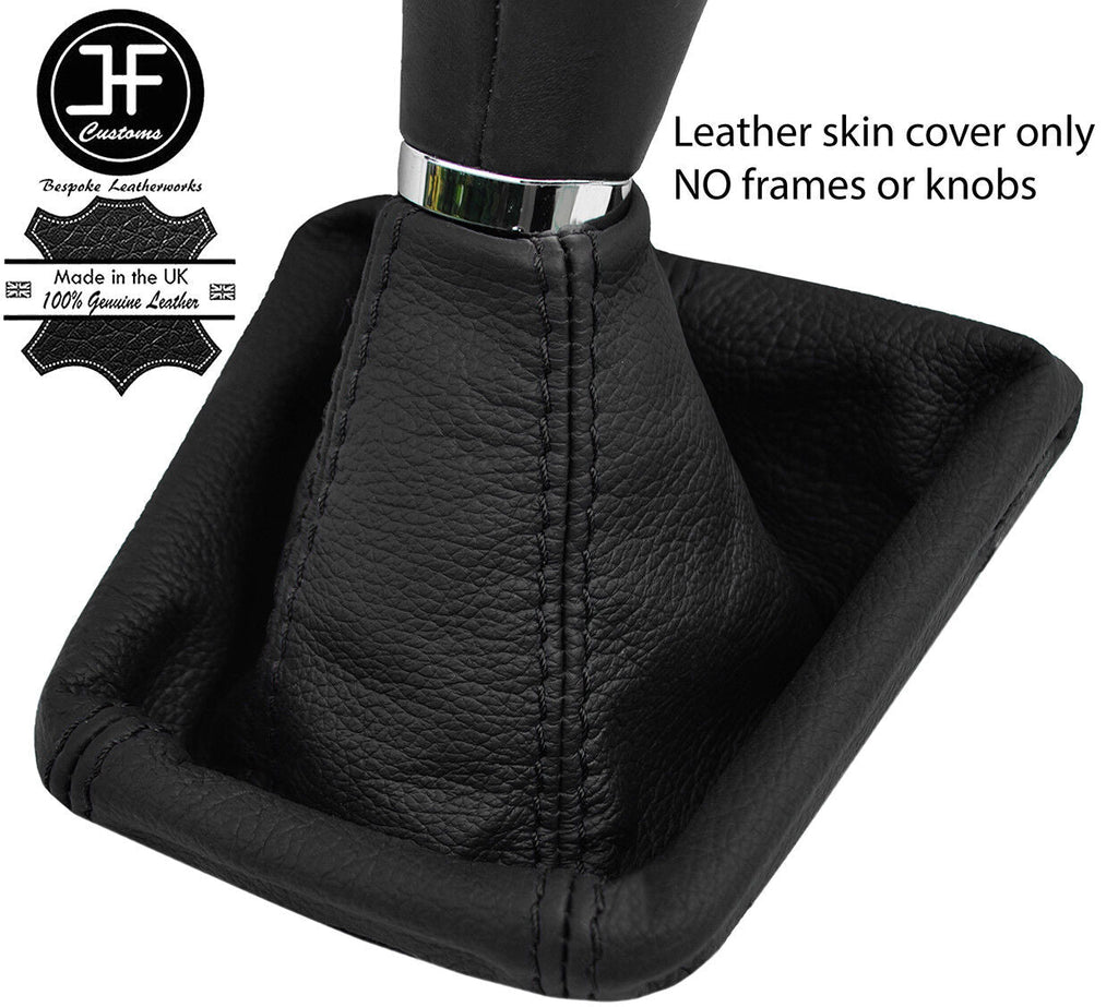 BLACK STITCH TOP GRAIN LEATHER MANUAL GEAR GAITER FITS SKODA SUPERB 2015-2018