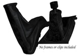 FITS ASTRA G  COUPE GEAR & HANDBRAKE SET BLACK  LEATHER BLACK PU SUEDE
