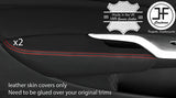 RED STITCH 2X DOOR ARMREST LEATHER COVER FOR HONDA CIVIC TYPE R 06-12 STYLE2