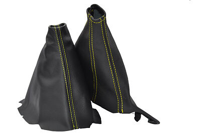 FITS C6 CORVETTE Z06 SHIFT+ E BRAKE LEATHER 05-11 yellow st CUSTOM NEW