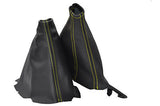 FITS C6 CORVETTE Z06 SHIFT+ E BRAKE LEATHER 05-11 yellow st CUSTOM NEW