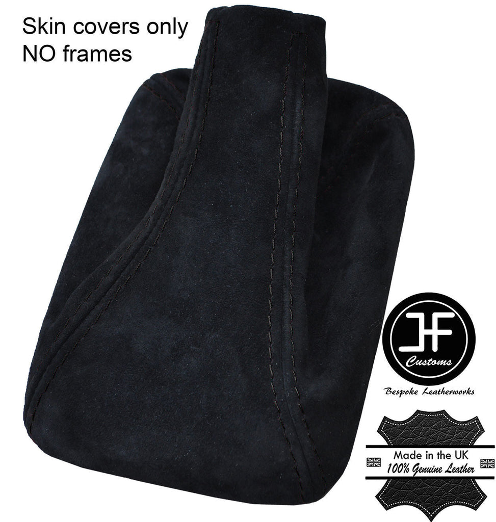 BLACK STITCHING REAL SUEDE MANUAL GEAR GAITER FITS JEEP WRANGLER 2011-2017