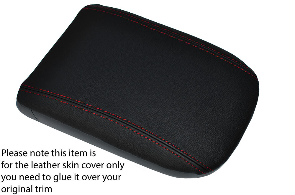 RED STITCHING ARMREST LID LEATHER SKIN COVER FITS FIAT CROMA 2005-2011