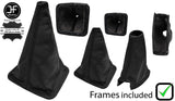 BLACK REAL LEATHER 3X GAITER SET WITH FRAMES FOR LAND ROVER DISCOVERY MK1 MK2