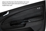 BLACK STITCH 2X FRONT DOOR CARD SKIN TRIM COVER FITS VAUXHALL CORSA D 06-14 5DR