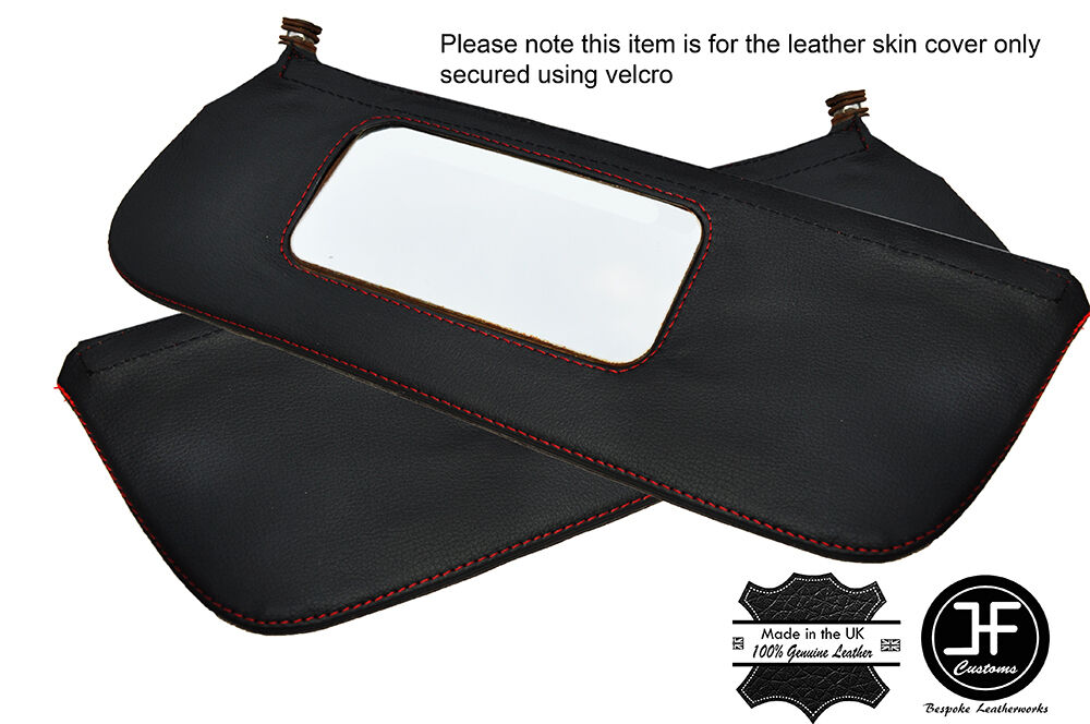 RED STITCH 2X SUN VISORS LEATHER COVERS FITS CAMARO GEN 2 1974-1976 CUSTOM NEW