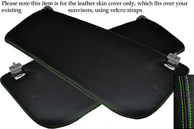 GREEN STITCH FITS FORD TRANSIT MK7 2006-2013 2X SUN VISORS LEATHER SKIN COVERS