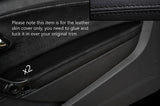 BLACK  STITCH 2X FRONT DOOR ARMREST SKIN COVER FITS VW POLO MK5 09-17 3 DOOR