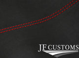 RED STITCH D GREY SUEDE SUNROOF HEADLINER COVER FOR JAGUAR XJ6 X300 X308 94-02