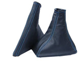 BLUE STITCH FITS VAUXHALL OPEL TIGRA 04-09 TWINTOP 100%LEATHER GEAR HANDBRAKE