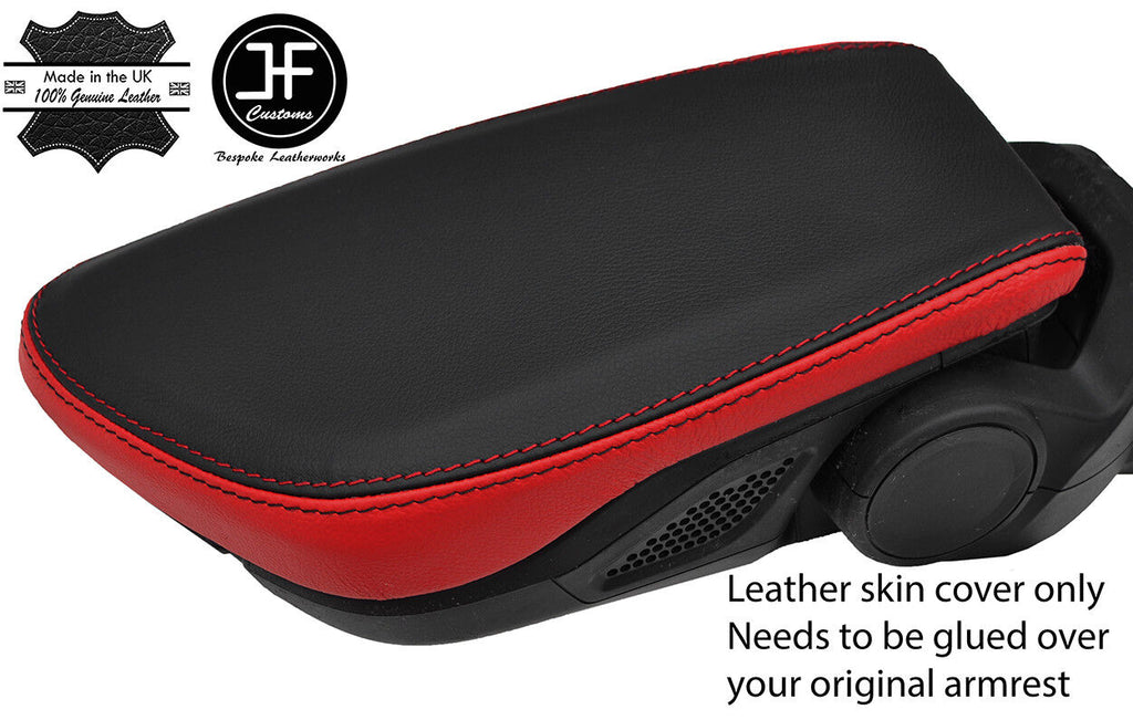 BLACK & RED  REAL LEATHER ARMREST LID COVER FOR BMW 2 SERIES F45 F46 2014-2018
