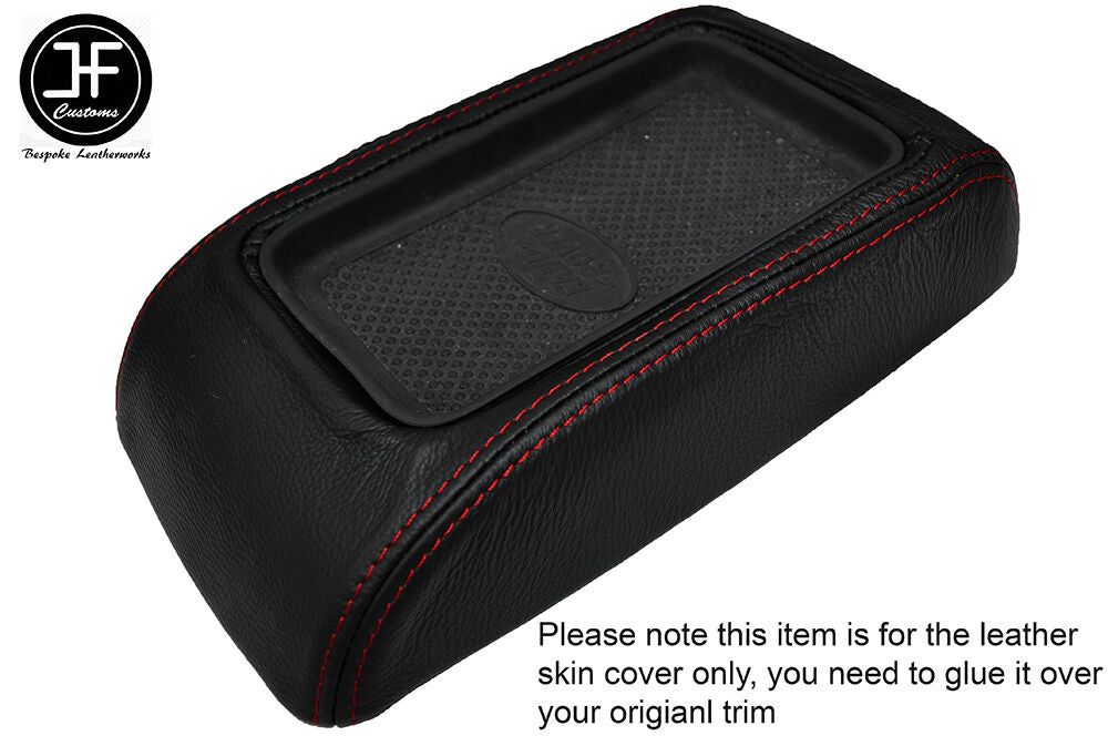 RED STITCH LEATHER ARMREST LID SKIN COVER FITS LANDROVER FREELANDER MK1 98-06