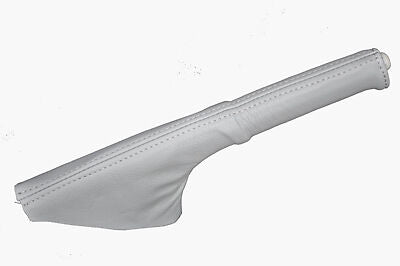 white stitch FITS NISSAN FIGARO LIGHT GREY LEATHER HANDBRAKE GAITER CUSTOM NEW