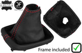 RED STITCH LEATHER GEAR GAITER+PLASTIC FRAME FITS NISSAN S15 SILVIA 99-03