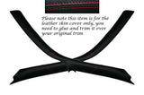 RED STITCH 2X WINDSCREEN PILLAR SKIN COVERS FITS PORSCHE CARRERA 996 COUPE