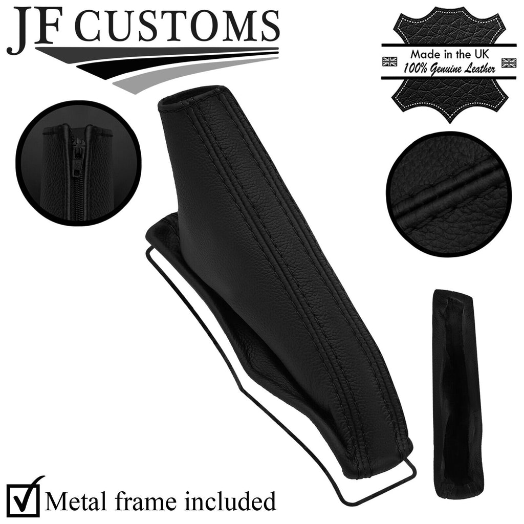 BLACK STITCH LEATHER HANDBRAKE + METAL FRAME FITS TOYOTA LANDCRUISER J120 02-09