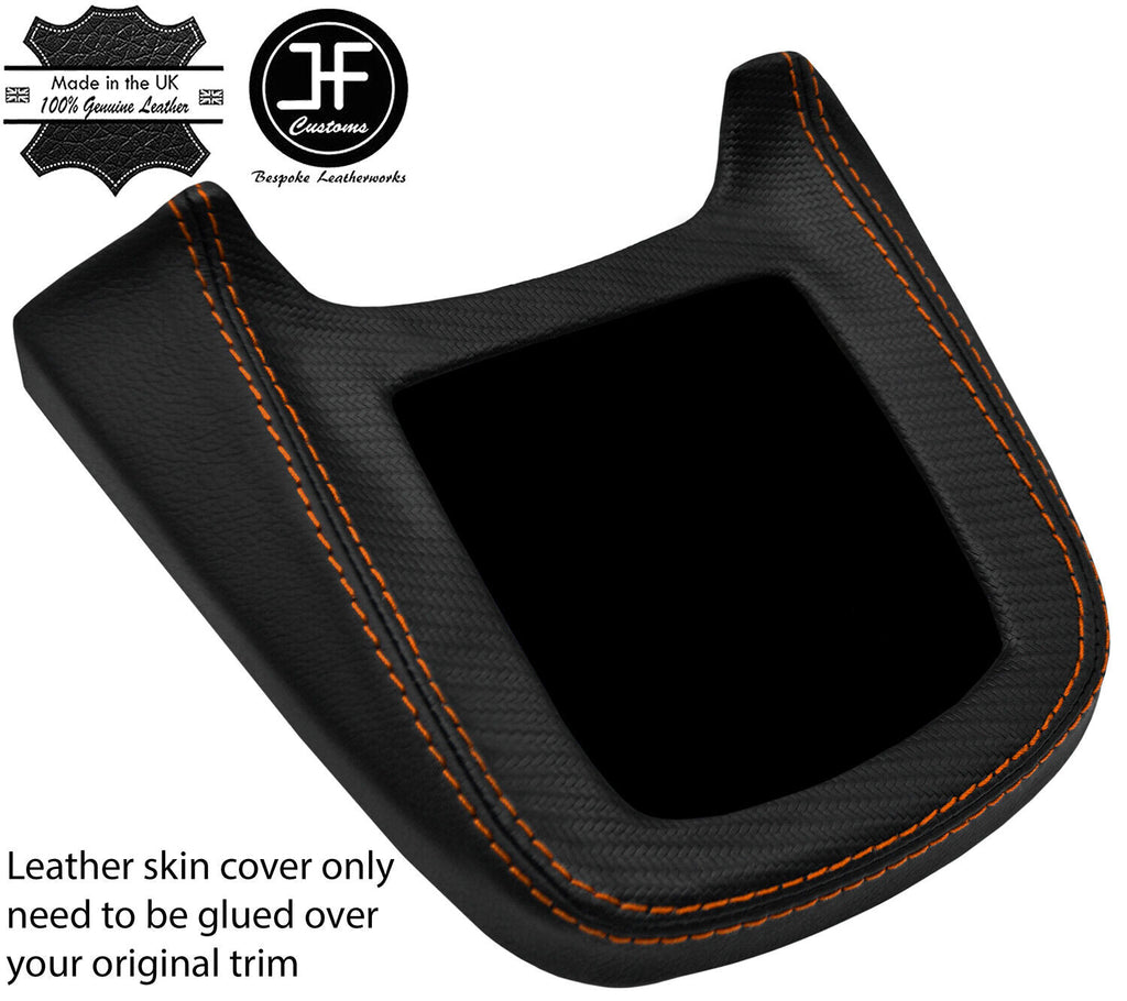 ORANGE STITCH MANUAL GEAR SURROUND CARBON VINYL COVER FOR FORD FIESTA MK8 08-13