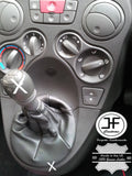 FITS FIAT PANDA  2003 TO 2012 MANUAL GEAR STICK GAITER MID GREY REAL LEATHER