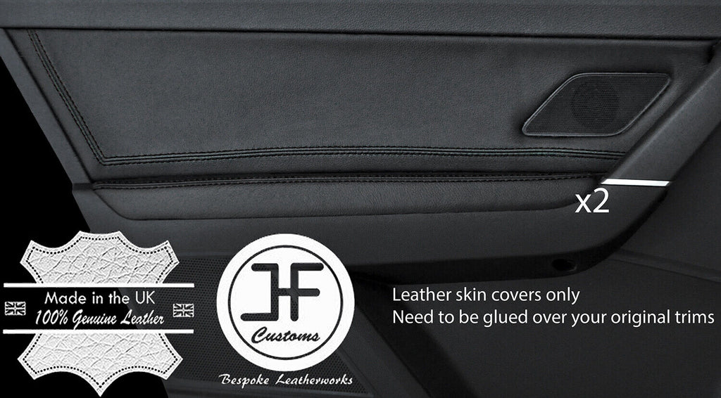 BLACK STITCH 2X REAR DOOR CARD & ARMREST TRIM COVERS FOR VW TOURAN 5T 2015-2019