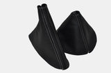 WHITE DOUBLE STITCH FITS MAZDA MX5 MK3 2005-2008  LEATHER GEAR HANDBRAKE GAITER