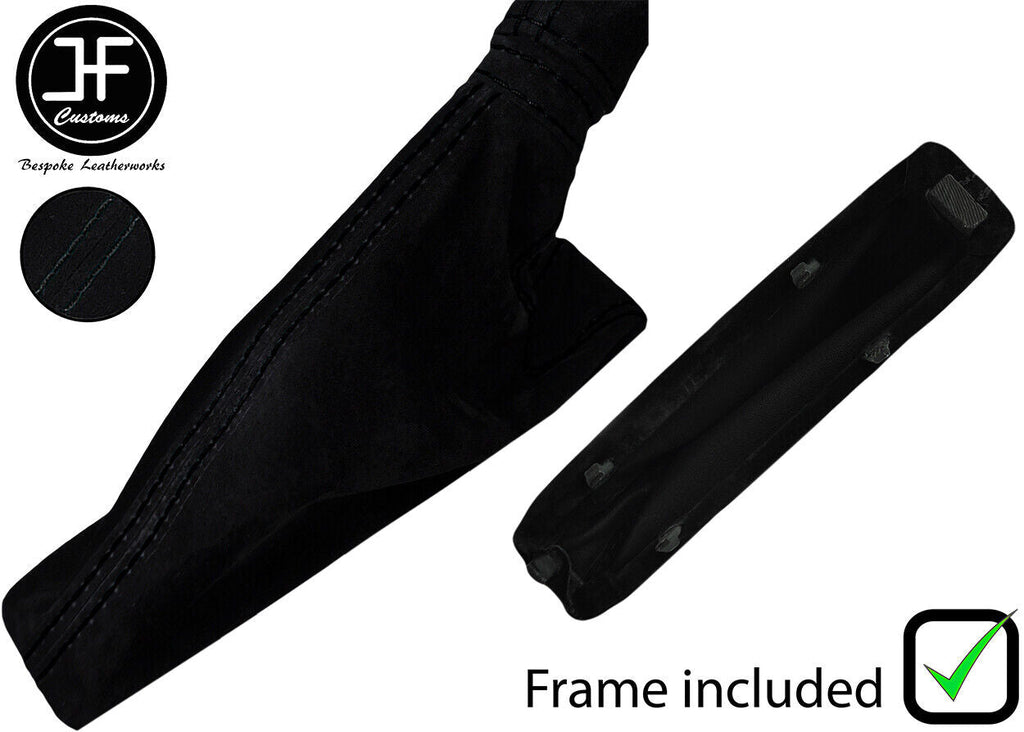 BLACK STITCH SUEDE HANDBRAKE GAITER + PLASTIC FRAME FITS ALFA ROMEO 156 98-02
