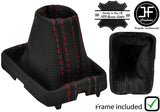 RED STITCH AUTOMATIC DSG LEATHER GEAR GAITER+ PLASTIC FRAME FOR VW POLO 14-17