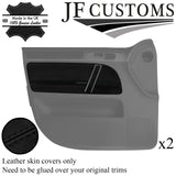 BLACK STITCH 2X FRONT DOOR CARD TRIM + HANDLE COVERS FOR VW TOUAREG 02-11 JF1