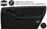 RED STITCH 2X REAR DOOR CARD TRIM LEATHER COVER FOR VAUXHALL MERIVA 03-10