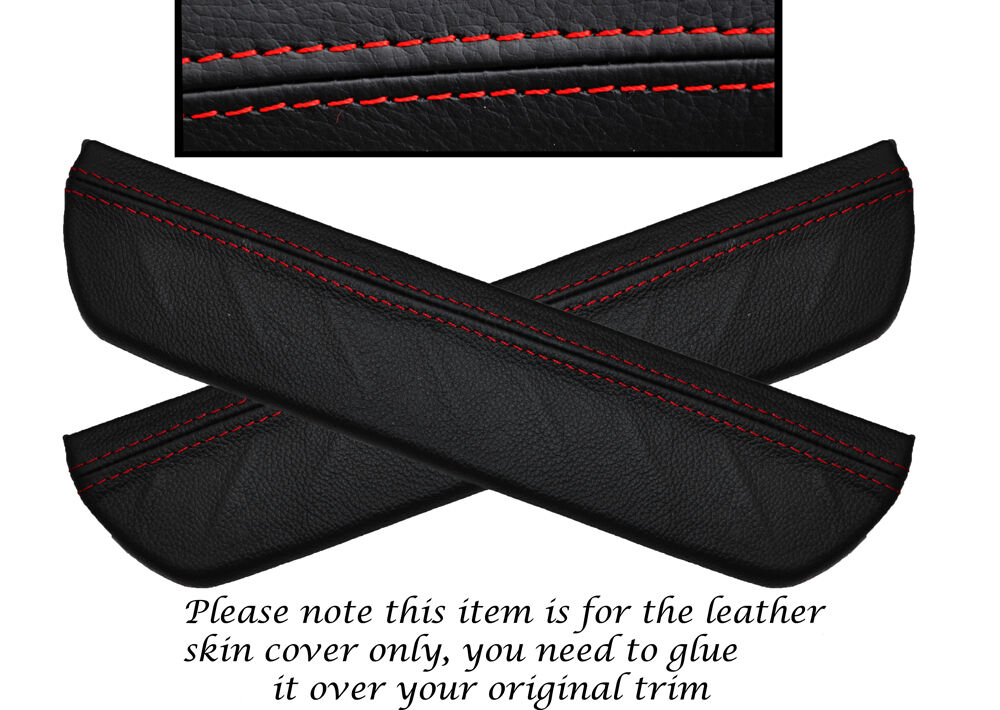 RED STITCH 2X REAR DOOR SILL TRIM SKIN COVERS FITS HONDA CIVIC MK8 06-12