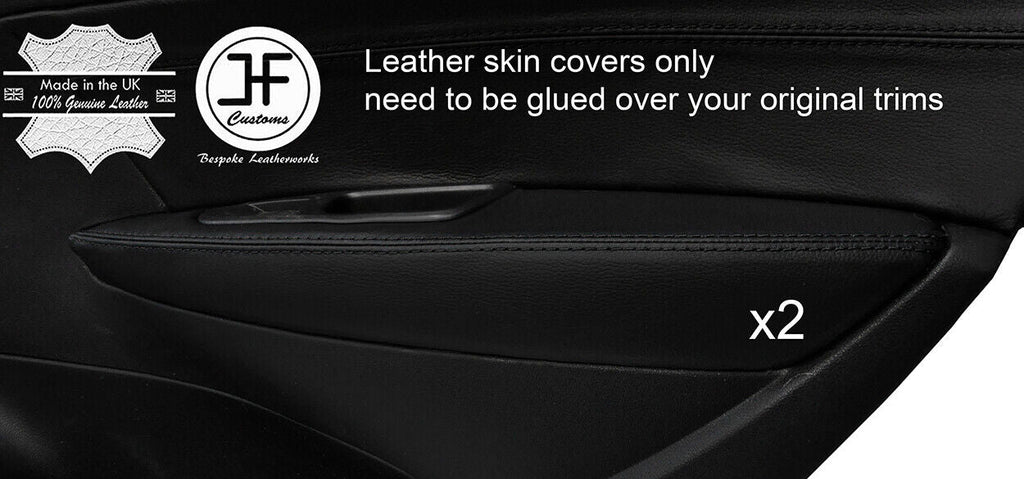 BLACK STITCH 2X REAR DOOR ARMREST LEATHER COVER FOR PEUGEOT 308 07-12 SW ESTATE
