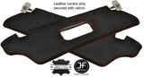 RED  STITCHING 2X SUN VISORS LEATHER COVERS FITS ROVER 100 1991-1998 CUSTOM NEW