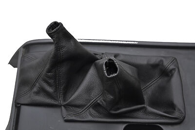 black stitch FITS LAND CRUISER 80 BLACK LEATHER MANUAL GEAR GAITER CUSTOM NEW