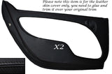 BLACK STITCH 2X OUTER DOOR LEATHER SKIN COVERS FITS SMART FORTWO 450 1998-2007