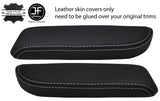 GREY STITCH 2X FRONT DOOR ARMREST LEATHER COVERS FOR TOYOTA LAND CRUISER 90-97