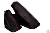 RED STITCH FITS VW GOLF MK4 4 IV BORA 98-05 LEATHER GEAR + HANDBRAKE GAITERS SET
