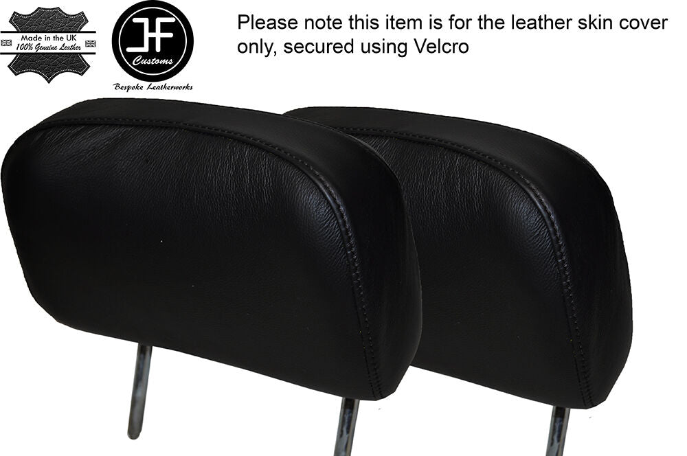 BLACK STITCHING 2X FRONT HEADREST SKIN COVER FITS VW GOLF MK1 JETTA MK1