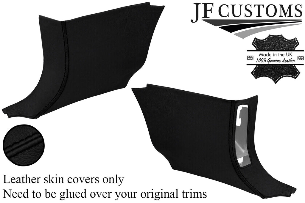 BLACK STITCH LEATHER 2X FRONT FOOTWELL KICK PANEL COVERS FOR ROVER 75 1999-2005