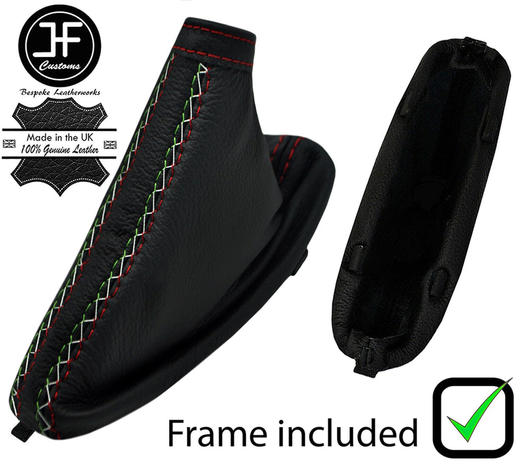 RED STICH ITALIAN CROSS HANDBRAKE GAITER+PLASTIC FRAME FOR ALFA ROMEO BRERA