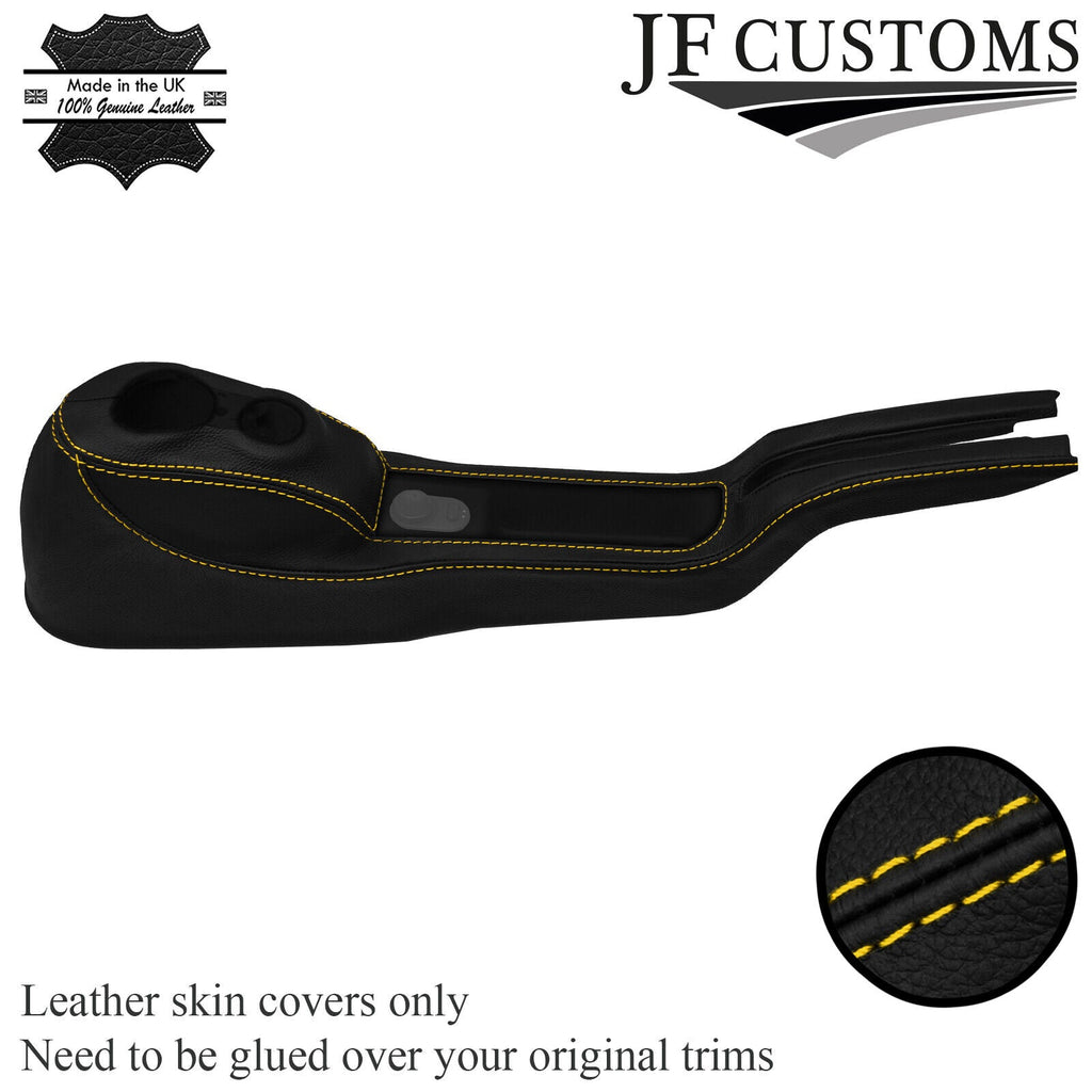 YELLOW STITCH ITALIAN LEATHER CENTER CONSOLE COVER FOR SMART ROADSTER 452 03-05
