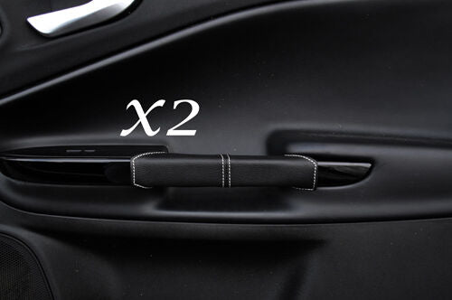 WHITE STITCH FITS ALFA ROMEO GIULIETTA 10-13+ 2X FRONT DOOR HANDLE LTHR COVERS