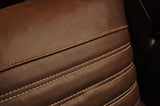 1X EXCLUSIVE LUXURY GENUINE LEATHER CUSHION DISTRESSED BROWN PADDED LINE 18"x18"