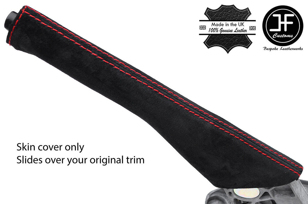 RED STITCHING SUEDE HANDBRAKE GAITER FITS VW TOURAN 2010-2015 CUSTOM NEW