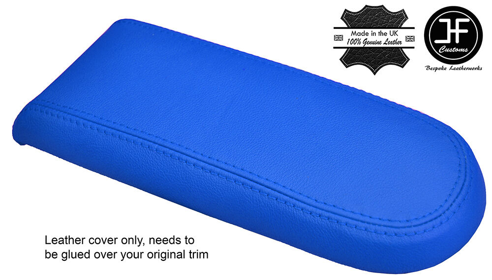 BLUE GENUINE LEATHER ARMREST LID COVER FOR VW GOLF MK4 JETTA GTI 1998-2005