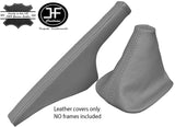 GREY ITALIAN LEATHER FOR VW GOLF MK4 4 IV BORA 98-05 GEAR&HANDBRAKE GAITERS