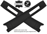 BLACK STITCH 2X UPPER B PILLAR REAL LEATHER COVERS FITS RANGE ROVER CLASSIC