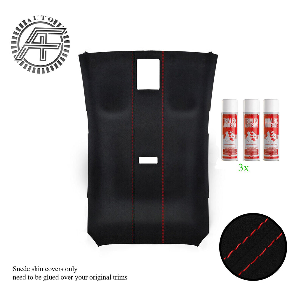 BLACK LUXE-SUEDE HEADLINER COVER FOR FORD FIESTA MK8 2017-2023 CUSTOM NEW