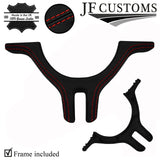 RED STITCH LEATHER SPORT STEERING WHEEL TRIM + FRAME FOR BMW 3 E46 99-05