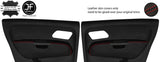 RED STITCH 2X REAR DOOR ARMREST TOP GRAIN LEATHER COVERS FOR VW AMAROK 10-20
