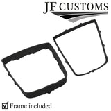 BLACK STITCH LEATHER GEAR GAITER + PLASTIC FRAME FOR VAUXHALL ANTARA 11-15