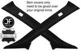 BLACK STITCH 2X A PILLAR REAL SUEDE COVERS FITS RANGE ROVER EVOQUE 2011-2018